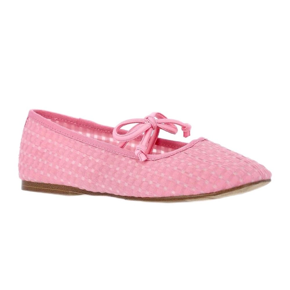 Madden NYC Little and big Grils Gingham Mesh Ballet Flats size 13 pink color